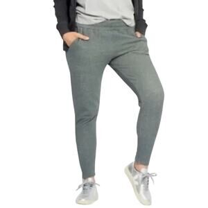Pact L Organic Jogger Sweatpants Zipper Ankle Moss Green Pull On